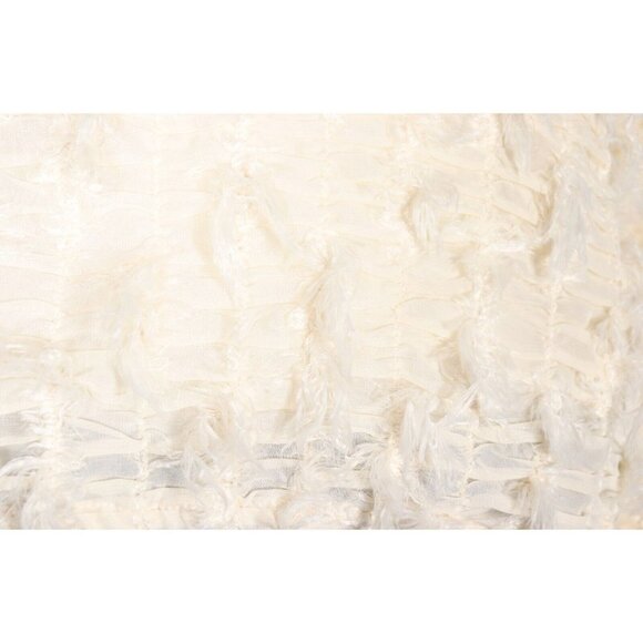 Mable Women's Size Small Pale Yellow Blouse Semi-Sheer Ruched Long Sleeve Shirt - Picture 9 of 10